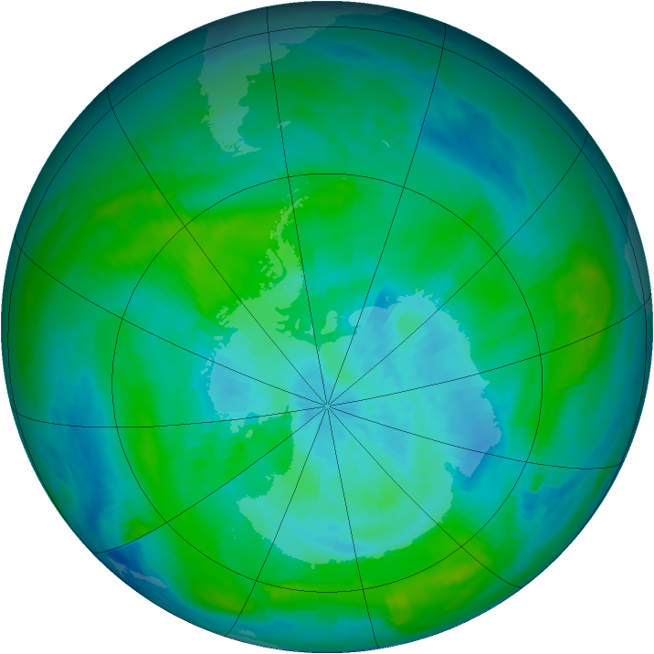 Antarctic ozone map for 12 March 1982